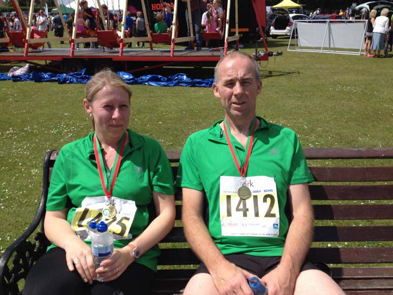 Poole Festival of Running 2015 - Mark Porter and Suzy Trickett after the run
