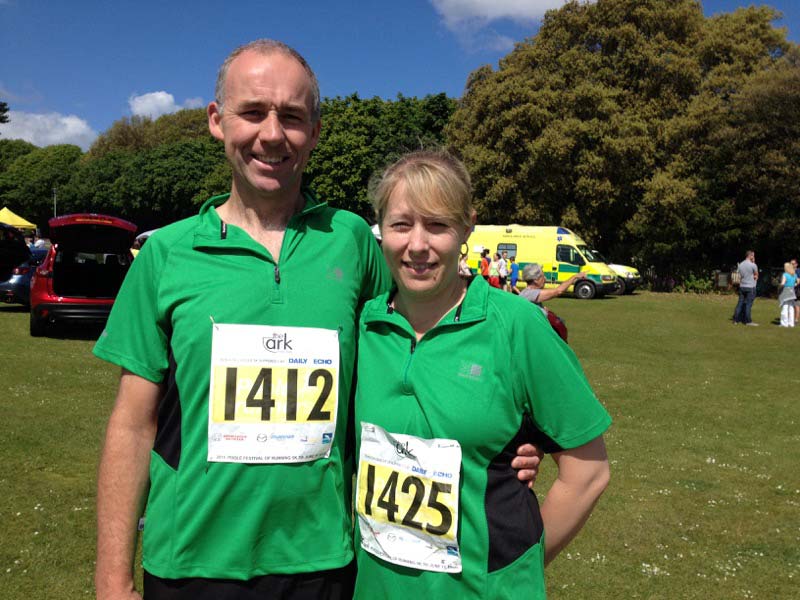 Poole Festival of Running 2015 - Mark Porter and Suzy Trickett before the run