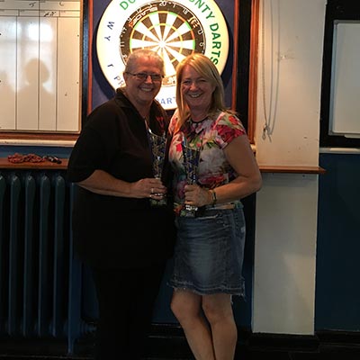 Dorset Superleague Ladies Pairs Runners-up Carol Llewellyn and Julie Barrow 2016-2017